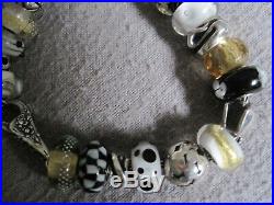 Beautiful Genuine Trollbeads Sterling Silver Bracelet With Charms & Lock