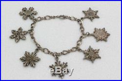 Beautiful Gorham Sterling Silver 1970-1976 Snowflake Charm Bracelet
