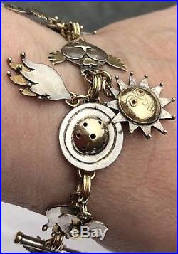 Beautiful Sophie Harley Charm Bracelet Silver And Gold-7.5 Inches