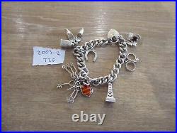 Beautiful Vintage Solid Silver Charm Bracelet With 11 Charms