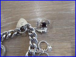 Beautiful Vintage Solid Silver Charm Bracelet With 11 Charms
