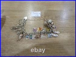 Beautiful Vintage Solid Silver Charm Bracelet With Many Charms