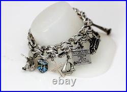 Beautiful Vintage Sterling Silver Loaded Charm Bracelet 8'' 11528