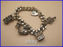 Birmingham 1975 HEAVY CHUNKY Sterling Silver Charm Bracelet 87gms