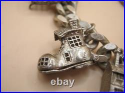 Birmingham 1975 HEAVY CHUNKY Sterling Silver Charm Bracelet 87gms