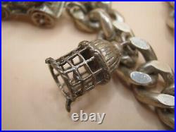 Birmingham 1975 HEAVY CHUNKY Sterling Silver Charm Bracelet 87gms