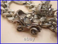 Birmingham 1975 HEAVY CHUNKY Sterling Silver Charm Bracelet 87gms