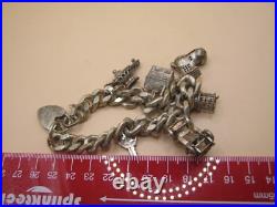 Birmingham 1975 HEAVY CHUNKY Sterling Silver Charm Bracelet 87gms