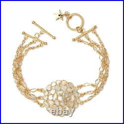 Bracelet Silver Polki Diamond Sapphire Charm Size 7.25 Ct 4 I Color I3 Gifts