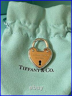Brand new Tiffany & Co Rose Gold / Sterling Silver Love Lock Heart Charm