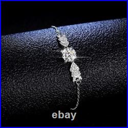 Bridal 3 Ct Round VVS1/D Diamond Arrow Charm Bracelet 14K White Gold Over 7 Bridal 3 Ct Round VVS1/D Diamond Arrow Charm Bracelet 14K White Gold Over 7