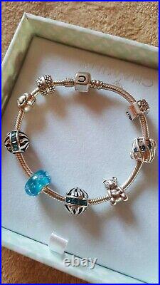 CHAMILIA Sterling Silver Charm Bracelet Complete With Rare Charms Beads NEW