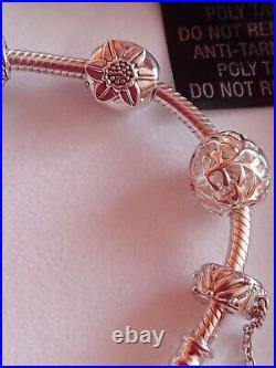 CHAMILIA Stunning Bracelet With 7 Charms Beads Including MUM & Safety Chain BNWB