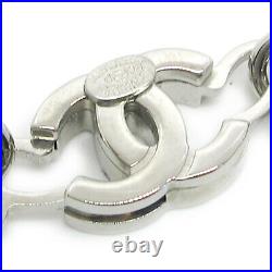 CHANEL CC Logos Cassette Tape Record Charm Silver Chain Bracelet 04P 30786