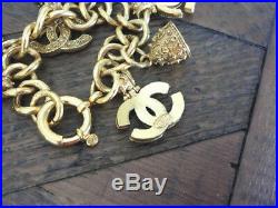 CHANEL Charm Bracelet 18Kt Vermeil Signature CC & Byzantine Bells (Orig $2200.)