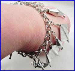 CHARMING? 52g sterling silver 925 fully HM satin finished silver charm bracelet CHARMING? 52g sterling silver 925 fully HM satin finished silver charm bracelet