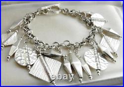 CHARMING? 52g sterling silver 925 fully HM satin finished silver charm bracelet CHARMING? 52g sterling silver 925 fully HM satin finished silver charm bracelet