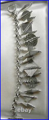 CHARMING? 52g sterling silver 925 fully HM satin finished silver charm bracelet CHARMING? 52g sterling silver 925 fully HM satin finished silver charm bracelet