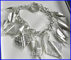CHARMING? 52g sterling silver 925 fully HM satin finished silver charm bracelet CHARMING? 52g sterling silver 925 fully HM satin finished silver charm bracelet