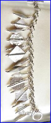 CHARMING? 52g sterling silver 925 fully HM satin finished silver charm bracelet CHARMING? 52g sterling silver 925 fully HM satin finished silver charm bracelet