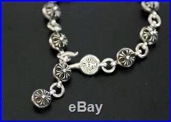CHROME HEARTS Sterling silver Cross Charm Ball Bracelet