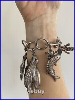 COREEN CORDOVA Que Milagro Sterling Silver Chain with 6 Unique Charms Bracelet