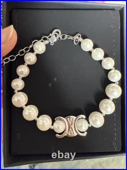 Celine Paris Triomphe Pearl Silver Bracelet