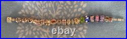 Chamilia 20cm Silver Bracelet with 18x charms, beads & stoppers great condition