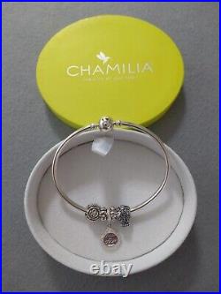 Chamilia Bangle Large With Charms Wedding Bracelet Brand New