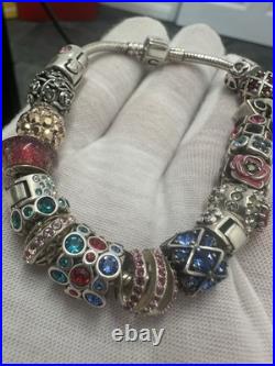 Chamilia Sterling Silver Charm Bracelet With 21 charms-21cm