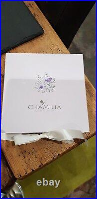 Chamilia Sterling Silver snap clasp bracelet with charms 19cm NIB