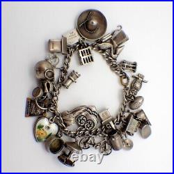 Charm Bracelet 28 Pcs Sterling Silver Movable Charms Charm Bracelet 28 Pcs Sterling Silver Movable Charms