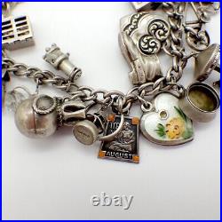 Charm Bracelet 28 Pcs Sterling Silver Movable Charms Charm Bracelet 28 Pcs Sterling Silver Movable Charms