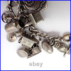 Charm Bracelet 28 Pcs Sterling Silver Movable Charms Charm Bracelet 28 Pcs Sterling Silver Movable Charms