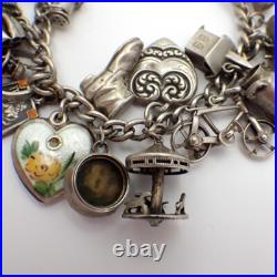 Charm Bracelet 28 Pcs Sterling Silver Movable Charms Charm Bracelet 28 Pcs Sterling Silver Movable Charms