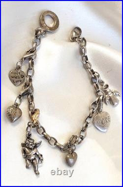 Charm Bracelet Anchor Bracelet Giorgio Martello Lucky Charms 925 Silver 19cm Long