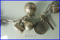 Charm Bracelet, Silver with 15 Beautiful Pendants, Charms, Lovely, Old Bracelet