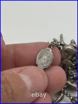 Charm Bracelet Sterling Silver 17 Charms Vintage