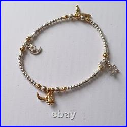 ChloBo Gold And Silver Multi Charm Sun And Moon Stars And Feathers Bracelet