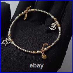 ChloBo Gold And Silver Multi Charm Sun And Moon Stars And Feathers Bracelet