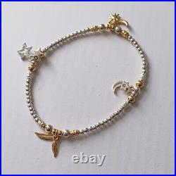 ChloBo Gold And Silver Multi Charm Sun And Moon Stars And Feathers Bracelet