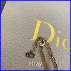 Christian Dior Bracelet Padlock Key Motif Lock Charm Silver color NO BOX Used 3