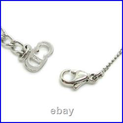 Christian Dior CD Logos Charm Silver Chain Bracelet Bangle Accessories S10153