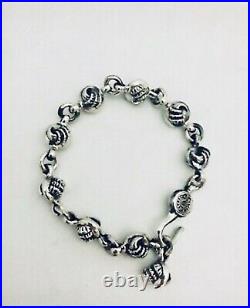 Chrome heart authentic sterling silver Claw link bracelet