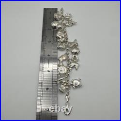 Chunky Sterling Silver 925 Charm Bracelet 30g Hallmarked Collectible Statement