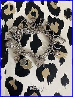 Chunky Vintage Silver Charm Bracelet Stunning Charms Love And Family Theme