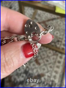 Chunky Vintage Silver Charm Bracelet Stunning Charms Love And Family Theme