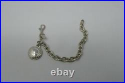 Coach vintage link chain 925 Sterling Silver charm snaphead bracelet VERY RARE