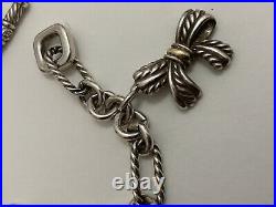 DAVID YURMAN Bow Charm Figaro Link Sterling Silver and Gold Toggle Bracelet