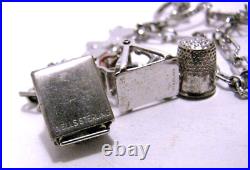 Danecraft Charm Bracelet Wells Moving Swing Heart Ballerina Vtg Sterling Silver